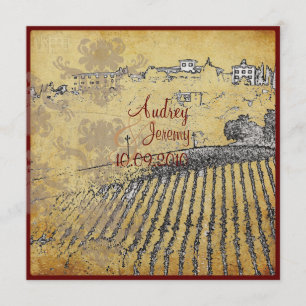 Faire-part de mariage/vignoble Toscane vintage