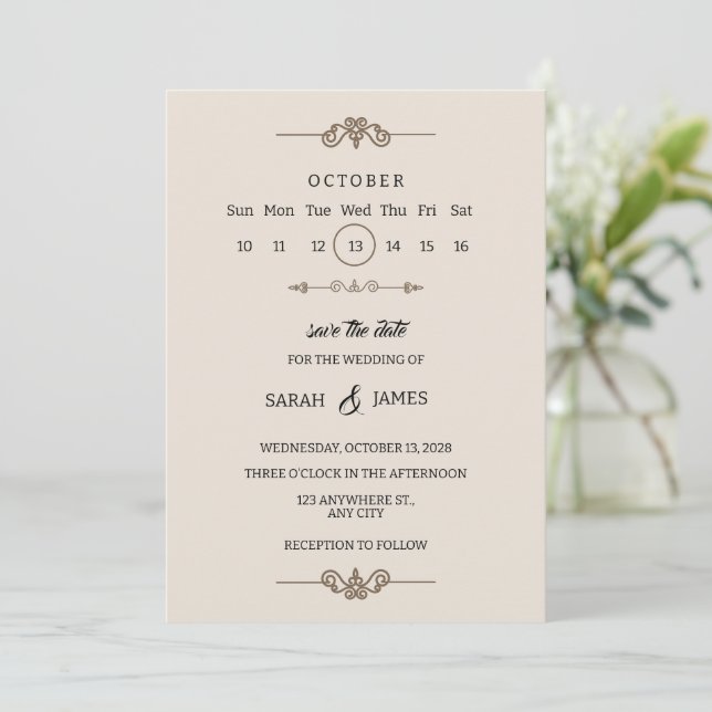 Faire-part de mariage vintage (Debout devant)