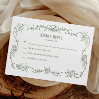 Faire-part de mariage vintage à la sauge Rose ramp