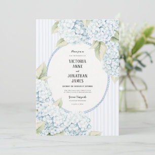 Faire-part de mariage vintage à rayures d'hortensi
