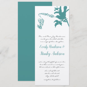Faire-part de mariage Vintage Aqua Love Bird
