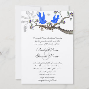 Faire-part de mariage Vintage Bluebirds jaune et v