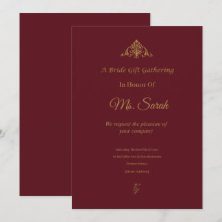 Faire-part de mariage vintage bordeaux et or