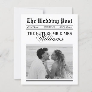Faire-Part de Mariage Vintage Budget Journal Ancie