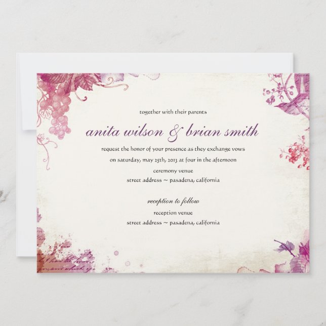 Faire-Part de Mariage Vintage de Cave (Devant)