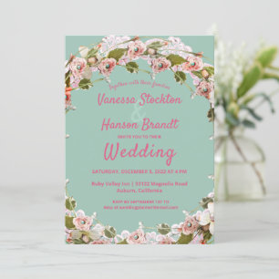 Faire-part de mariage vintage de germes florales