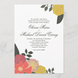 Faire-part de mariage vintage de jardin