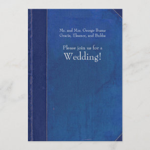 Faire-part de mariage vintage de livre de bleu