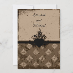 Faire-part de mariage Vintage de look Coeur défilé