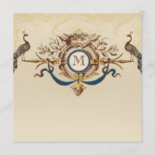 Faire-part de mariage vintage de monogramme de