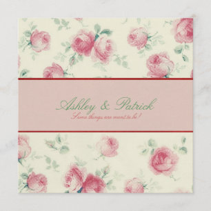 Faire-part de mariage vintage de texture de roses