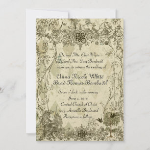 Faire-part de mariage Vintage de Verdigris Unicorn