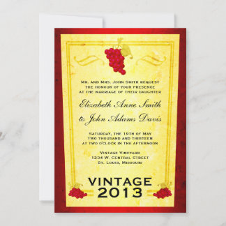 Faire-part de mariage Vintage de vin rouge