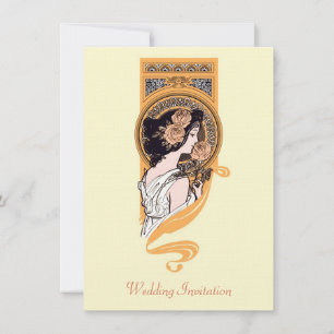 Faire-part de mariage vintage d'orange de nouveau