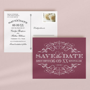Faire-part de mariage vintage en Bourgogne à motif