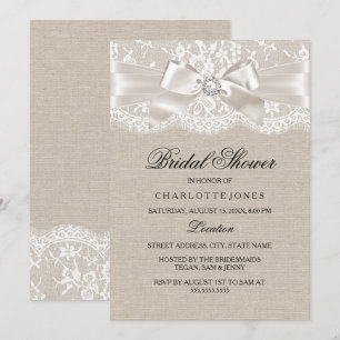 Faire-part de mariage vintage en dentelle avec rub