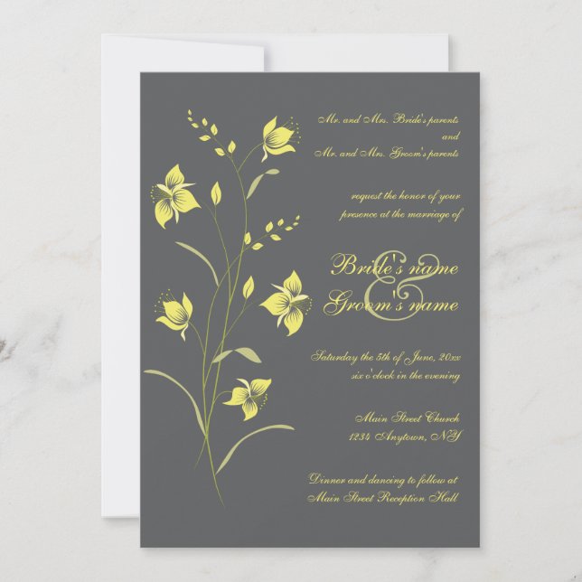 Faire-part de mariage Vintage Lily (Devant)