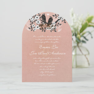 Faire-part de mariage vintage Lovebird avec glaçag