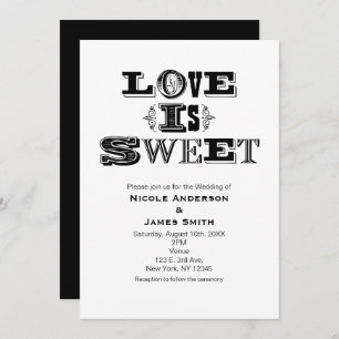 Faire-part de mariage vintage moderne LOVE IS SWEE