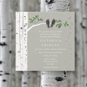 Faire-part de mariage vintage nuage d'argent boule