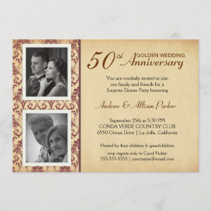 Faire-part de mariage vintage pour anniversaire -