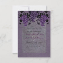Faire-part de mariage vintage Raisins violets