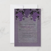 Faire-part de mariage vintage Raisins violets