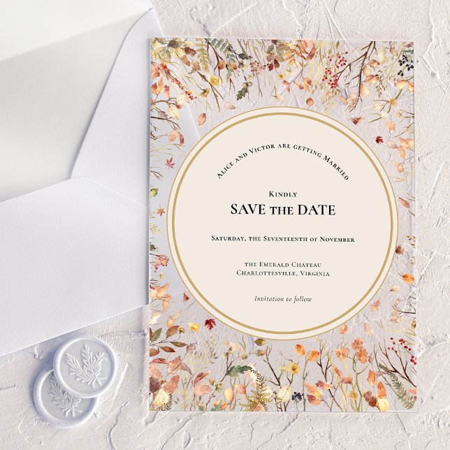Faire-part de mariage vintage rustique automne bei (Créateur téléchargé)