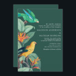 Faire-part de mariage vintage vert tropical aux oi<br><div class="desc">Célébrez votre journée spéciale avec cet élégant design d'Oiseaux Tropicaux Élégant qui présente les oeuvres de François Levaillant (6 août 1753 - 22 novembre 1824) et de Pierre-Joseph Redouté (1759-1840). Vous pouvez customiser plus loin en cliquant sur le bouton "PERSONNALISER".</div>