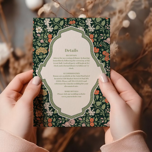 Faire-part de mariage vintage William Morris (Créateur téléchargé)