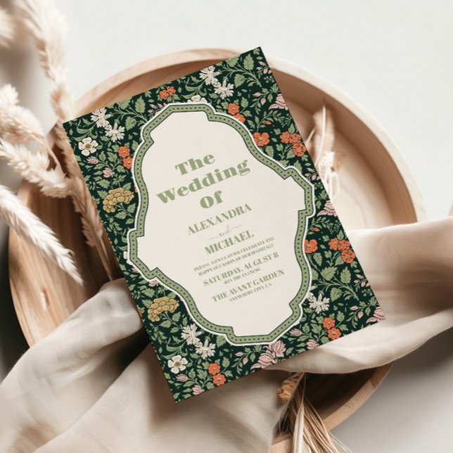 Faire-part de mariage vintage William Morris (Créateur téléchargé)
