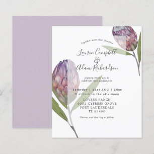 Faire-part de mariage violet Budget Botanical Prot