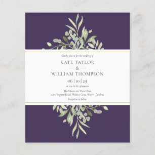 Faire-part de mariage violet Budget Greenery