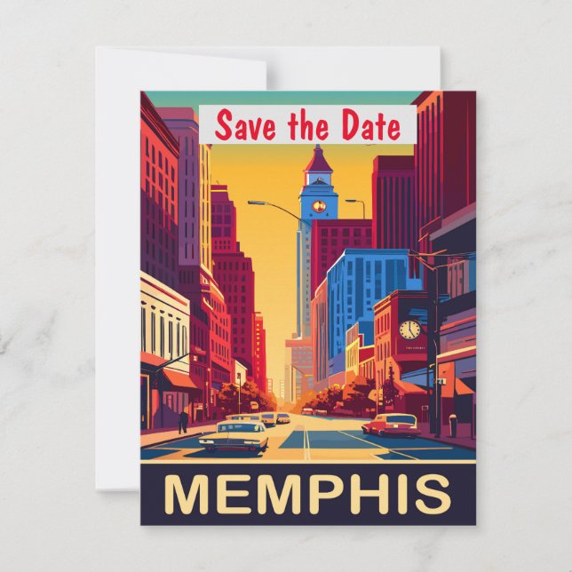 Faire-part de mariage violet de Memphis Tennessee  (Devant)