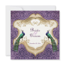 Faire-part de mariage violet de Royal Peacock
