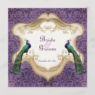 Faire-part de mariage violet de Royal Peacock