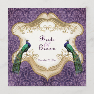 Faire-part de mariage violet de Royal Peacock