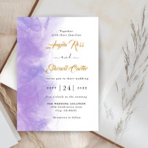Faire-part de mariage violette violette moderne