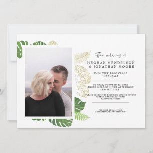 Faire-part de mariage virtuel avec palmiers verts