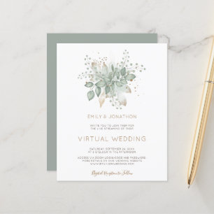 Faire-part de mariage virtuel Budget Foliage Sage