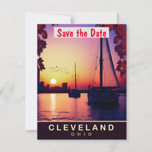 Faire-part de mariage voilier du port de Cleveland