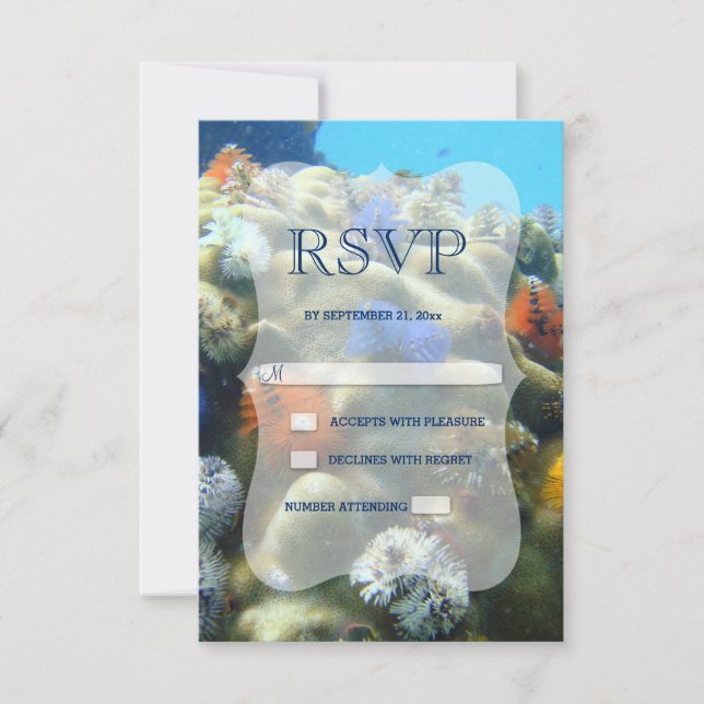 Faire-part de mariage | Vue sous-marine RSVP (Devant)