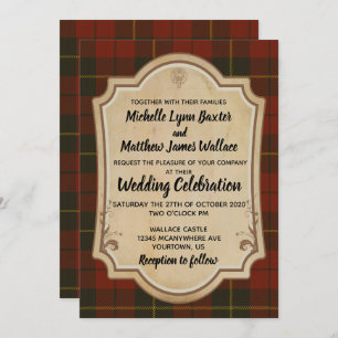 Faire-part de mariage Wallace Tartan