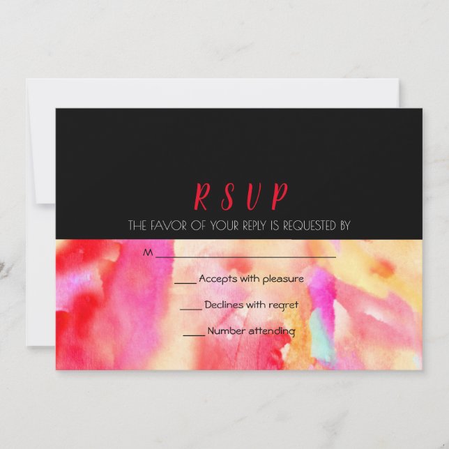 FAIRE-PART DE MARIAGE WATERCOLOR Réponse RSVP (Devant)