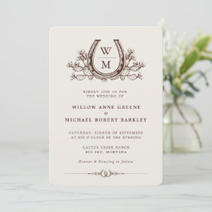 Faire-part de mariage Western Country Boho Cactus 