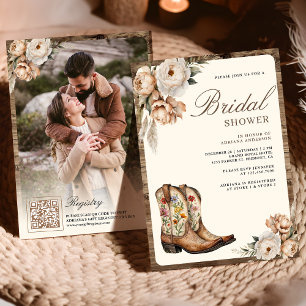 Faire-part de Mariage Western Cowboy Boots Photo Q