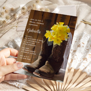 Faire-part de Mariage Western Jonquilles et Bottes