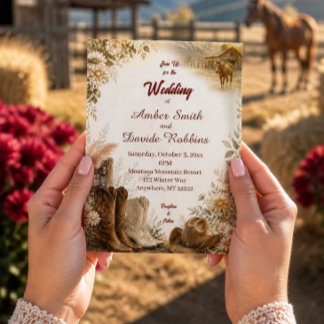 Faire-part de mariage Western Ranch Luxe