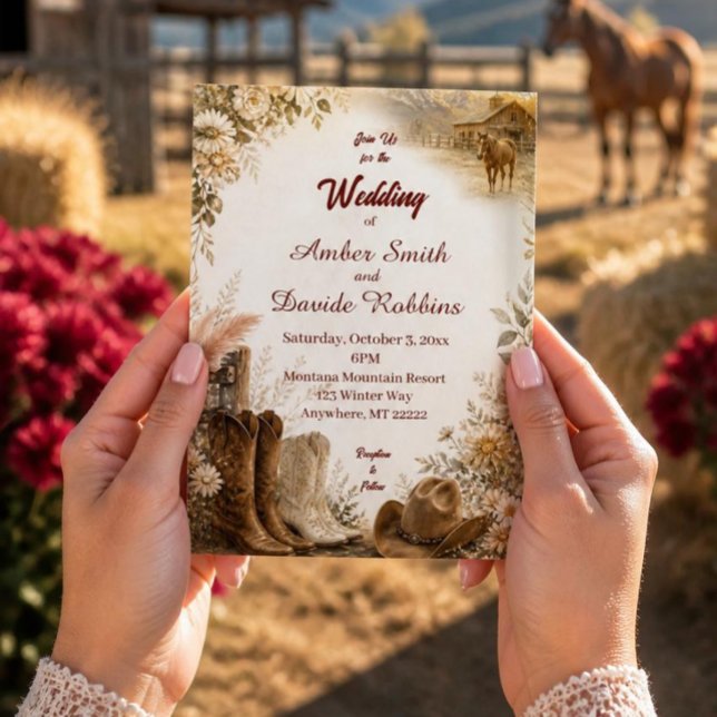 Faire-part de mariage Western Ranch Luxe (Créateur téléchargé)