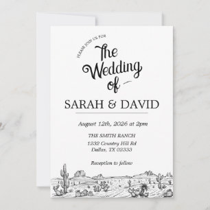 Faire-part de mariage western vintage